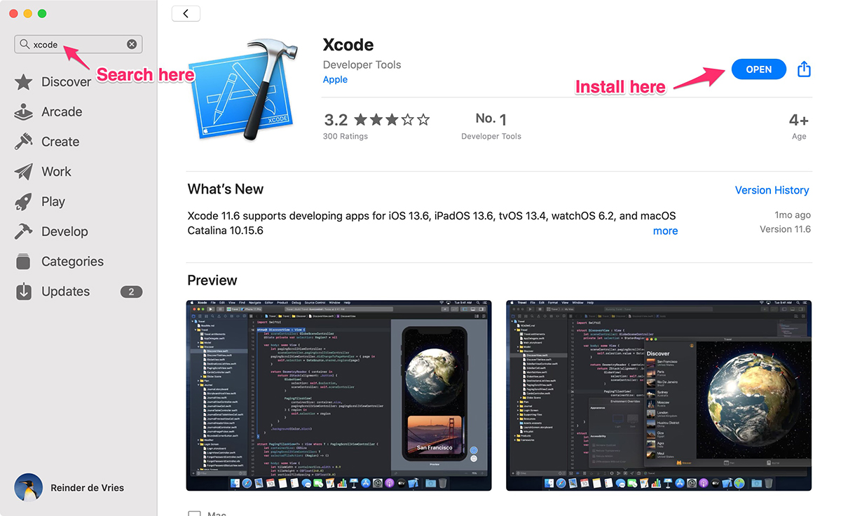 Why wont xcode download on my macbook pro